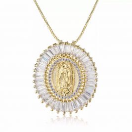 Ave maria sterling silver necklace