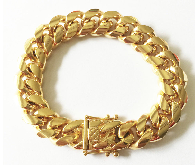 stainless steel anklet bracelet unisex gold