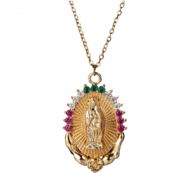 virgin mary gold necklace