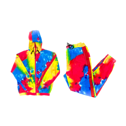 (Large ) BC Tie-Dye Tracksuit - Women Tops (Handmade) - Track Pants Track Jacket