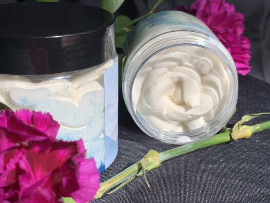 This is a photo of our Shea JustButter swirl design