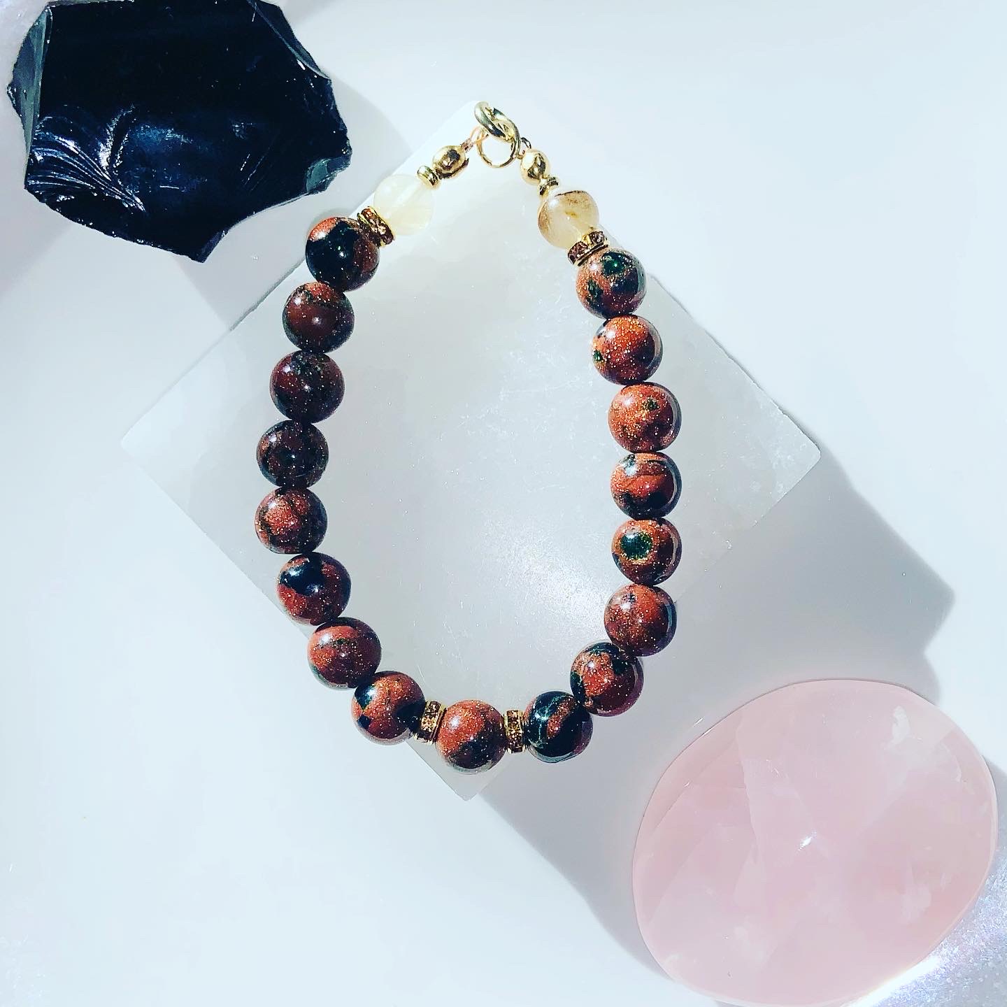 Blue Gold Sandstone Bracelet