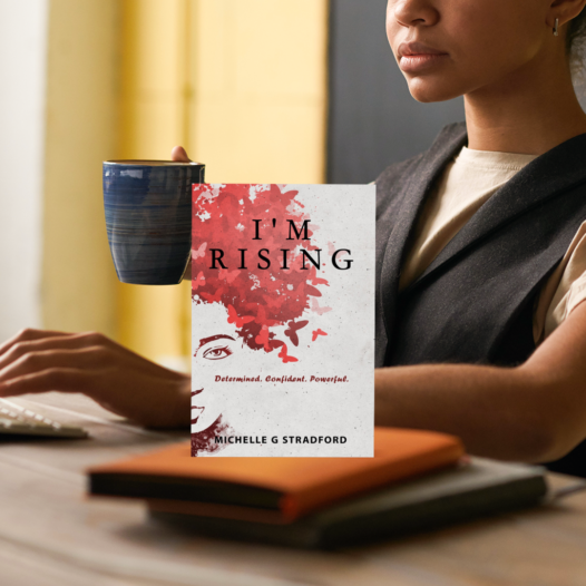 I'm Rising Book and Girl with Coffee
