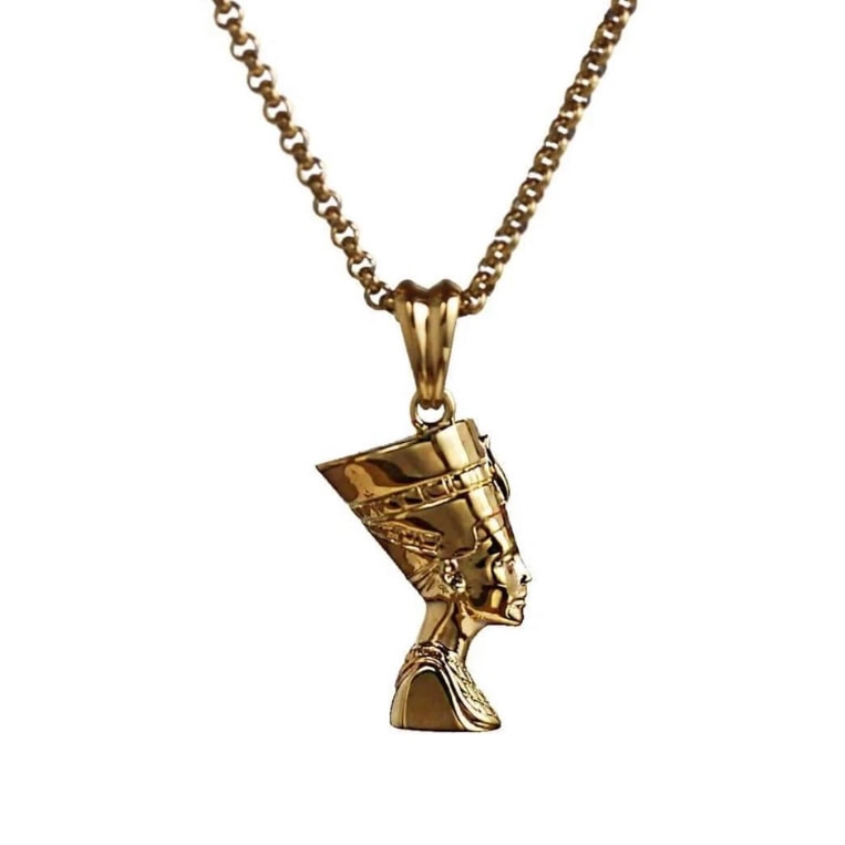 ORIGINAL 14KT GOLD PLATED QUEEN NEFERTITI NECKLACE miiriya