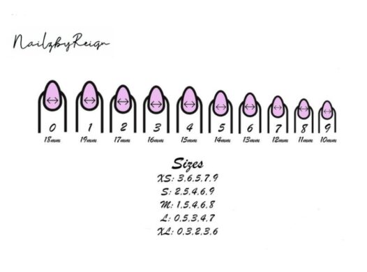 Use this sizing chart to pick the perfect size for your nails.