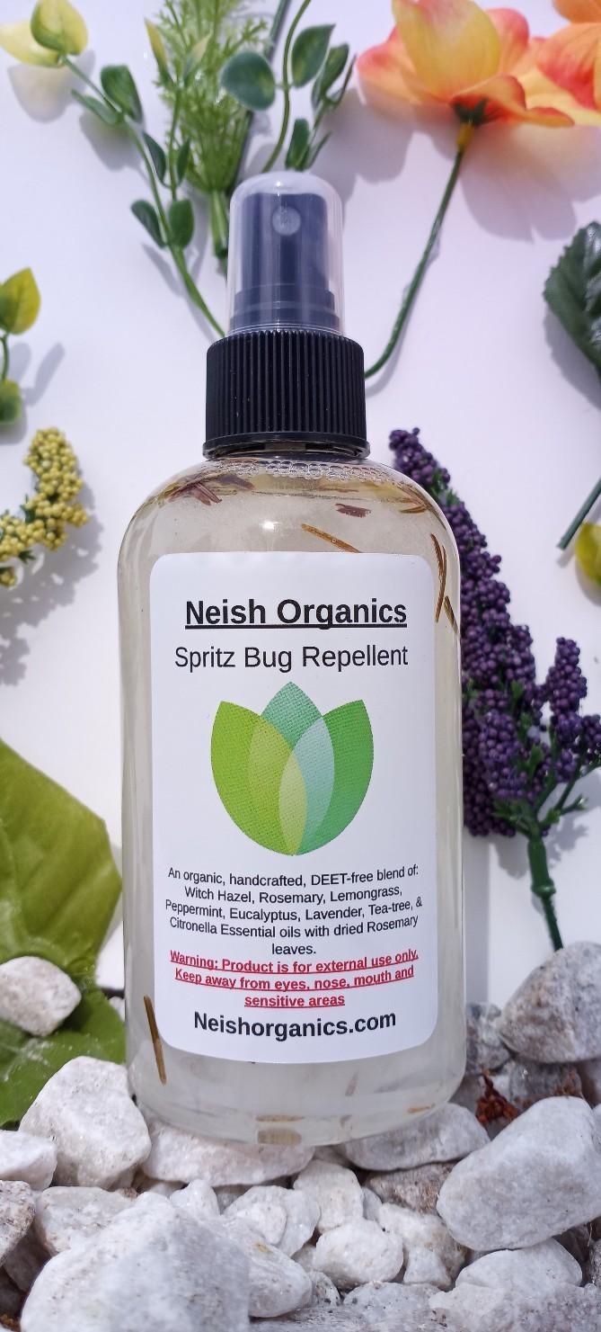 Organic Hand made DEET free insect repellent. Made with Essential oils & witch hazel to sooth itchy, irritated skin and prevent insect bites.