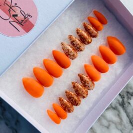 Pumpkin Spice | Orange Nails | Matte Nails | Press on Nails | Short Stiletto Nails | Fake Nails | READY TO SHIP