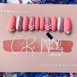 Pink Glitter Ice | Pink Nails | Glitter Nails | Press on Nails | Long Coffin Nails | Fake Nails | MADE TO ORDER