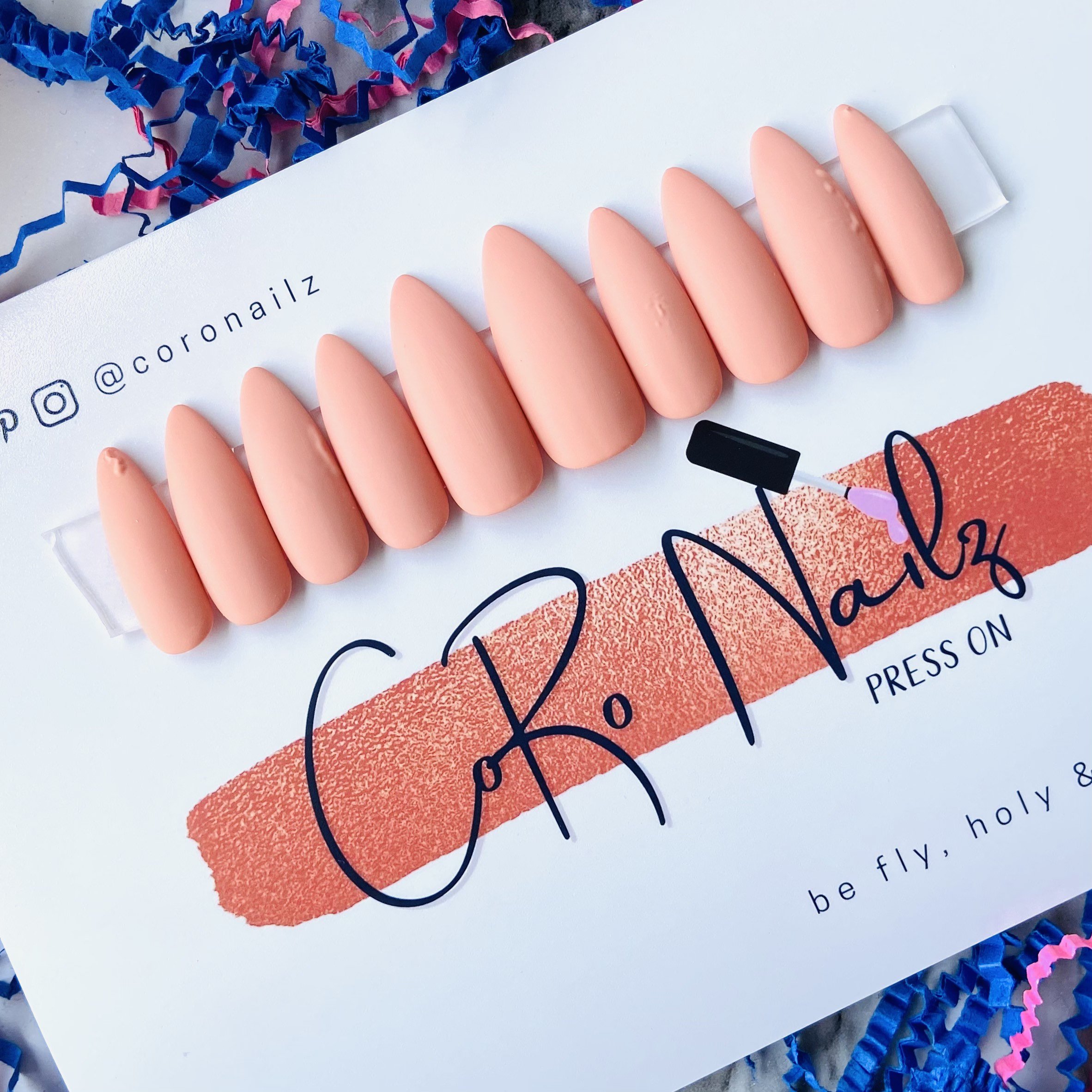 Salmon | Pink Nails | Matte Nails | Press on Nails | Long Stiletto Nails | Fake Nails | MADE TO ORDER