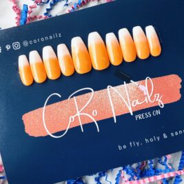 Orange Creamsicle | Orange Nails | Ombre Nails | Press on Nails | Long Coffin Nails | Fake Nails | MADE TO ORDER