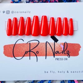 Lady In Red | Red Nails | Press on Nails | Long Ballerina Nails | Fake Nails | MADE TO ORDER
