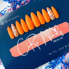 Pumpkin Spice | Orange Nails | Matte Nails | Press on Nails | Long Stiletto Nails | Fake Nails | MADE TO ORDER