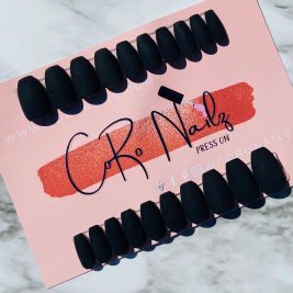 Black Onyx | Black Nails | Matte Nails | Full Nail Set | Press on Nails | Short Coffin Nails | Fake Nails | READY TO SHIP
