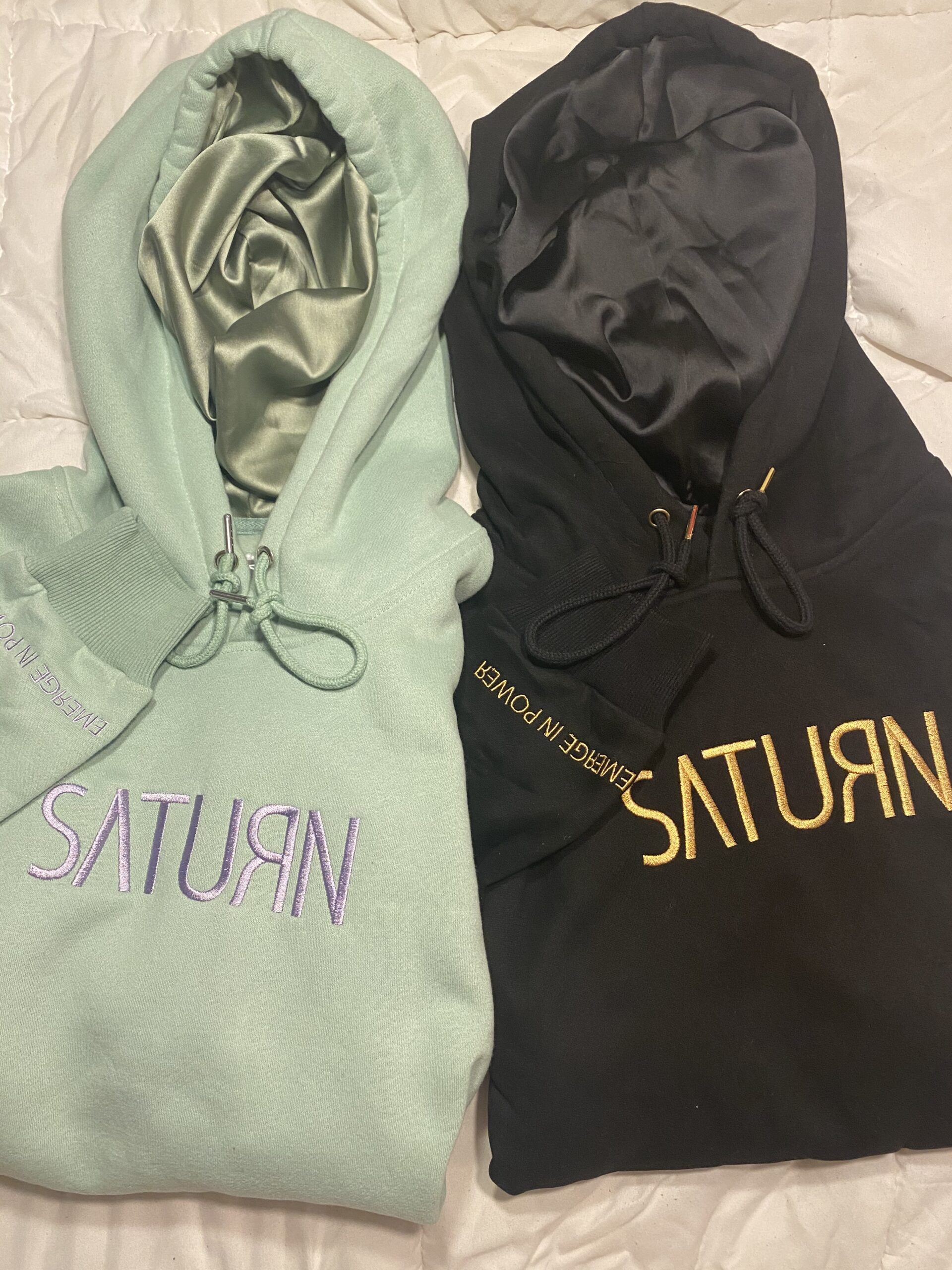 Saturn logo satin lined hoodie – miiriya