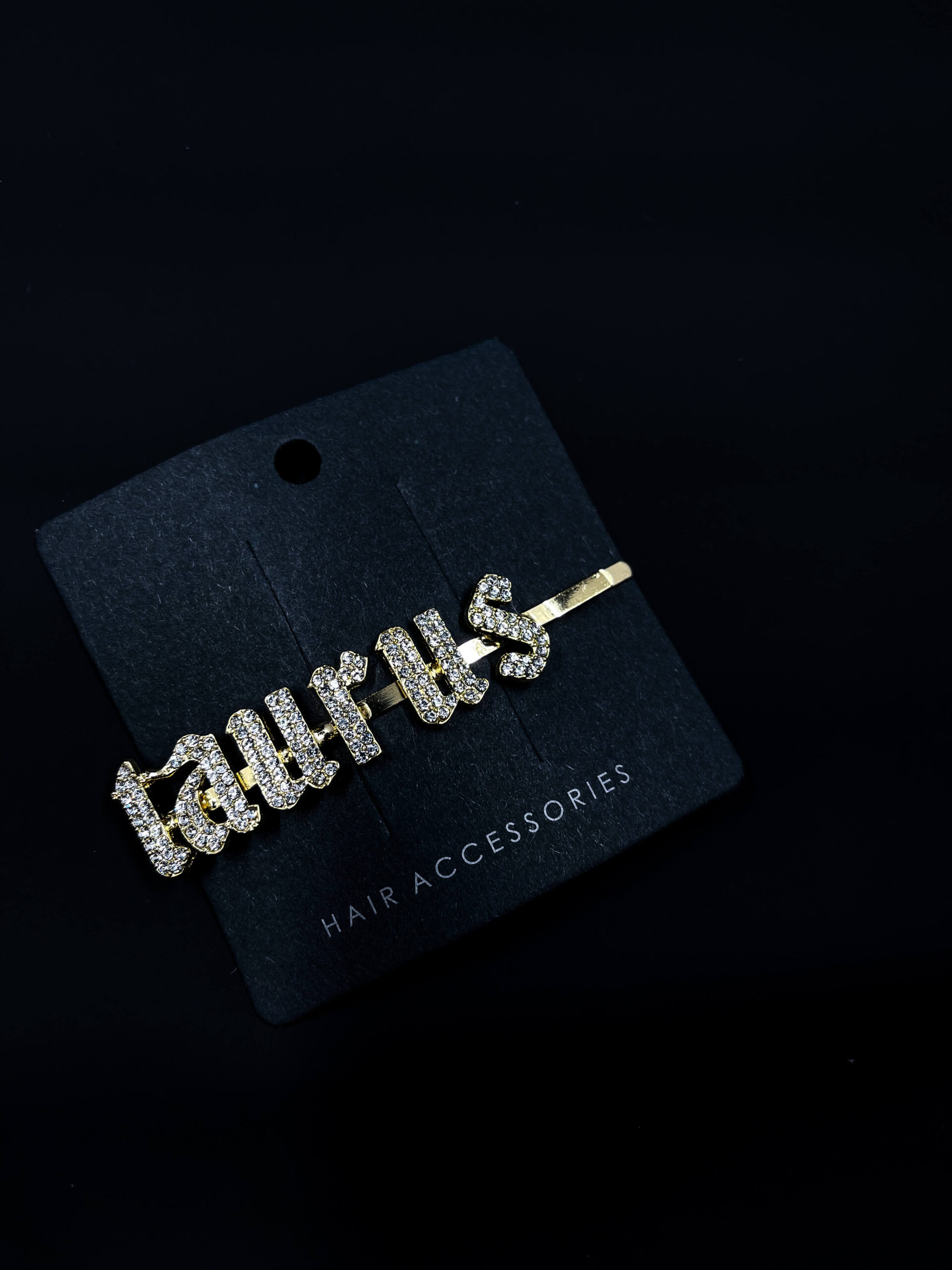 Gold Taurus Hair Clip with Diamonds