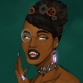Afro Steampunk Vampire Woman