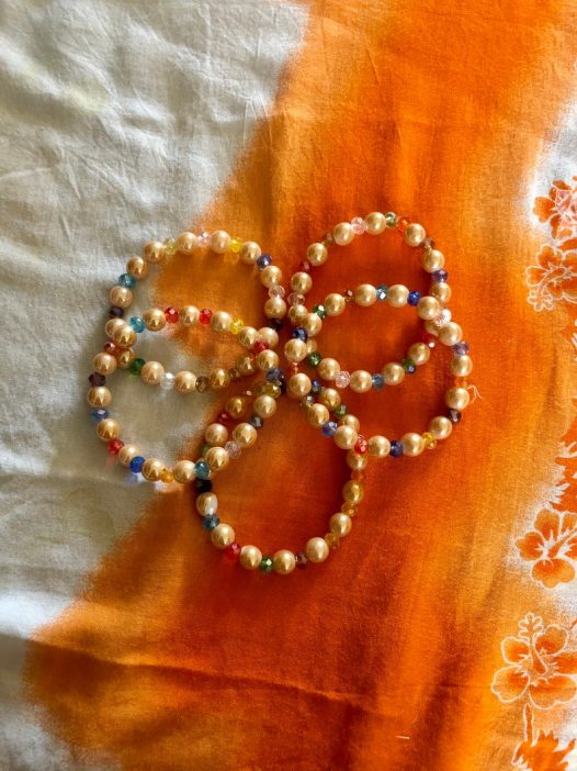 Traditional Beaded bracelets Rose Gold and Multicolor miiriya