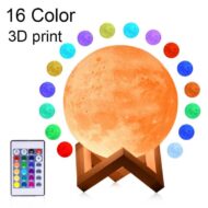 CustomizableRambery Moon Lamp 3D Print Night Light Rechargeable 3 Color Tap Control Lamp Lights - Image #1