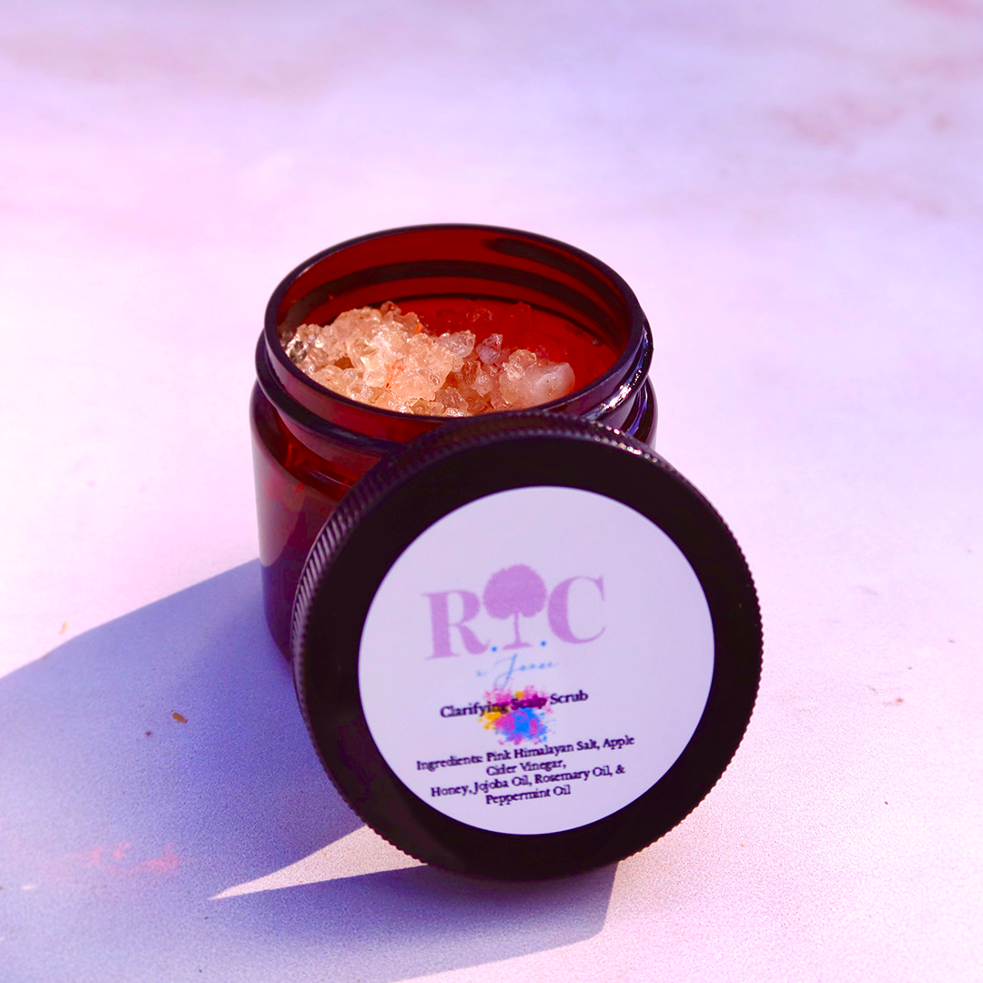 2 oz jar of detoxifying pink himalayan salt scalp scrub