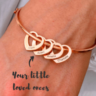 Customizable Love Bracelet / Peach Heart Name Lettering - Image #1