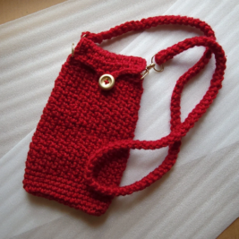 small red crochet crossbody bag