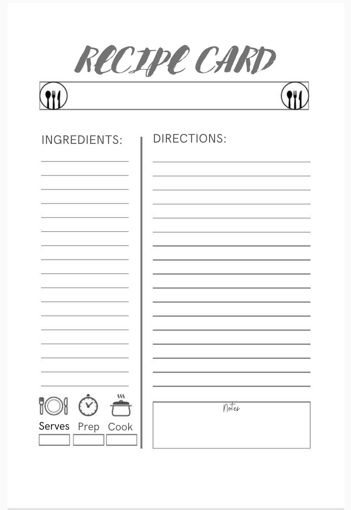 Blank Recipe Book (102 Pages — 100 pages of Blank Recipe Pages, 2 Pages