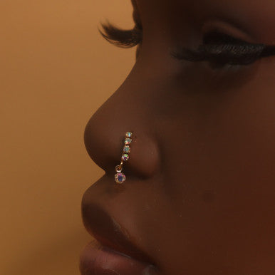 Charlie CZ Drop Nose Hoop