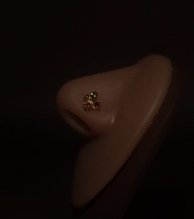 Cherry Drop Red Gem Nose Stud Ring Piercing Jewelry