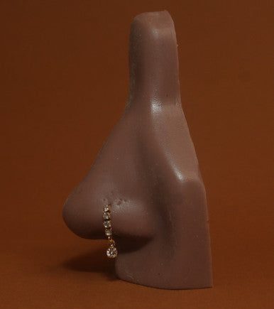 Dangle Flawless Cubic Zircon Gem Nose Hoop