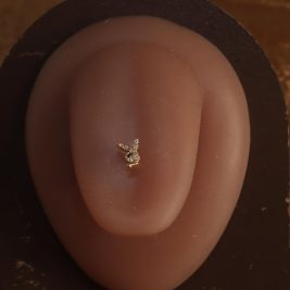 14G Steel Bling Bunny Gem Tongue ring barbell piercing