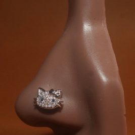Kitty  2.0 Cubic Zirconia  Kitty Nose Stud Piercing Jewelry