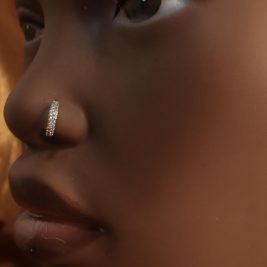 20G Bling Gem Double Line Nose Hoop Piercing