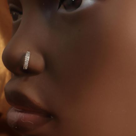 20G Bling Gem Double Line Nose Hoop Piercing