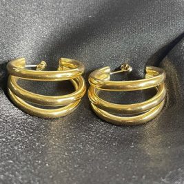 Solid Gold Color Pair Zoey Hoop Earrings Jewelry For Women