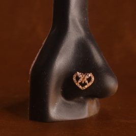 butterfly heart nose stud ring piercing