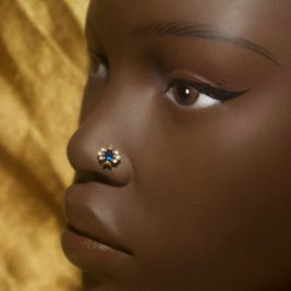 Carina 3 Gems Nose Stud Ring Piercing Jewelry