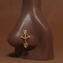 Best Wishes Arrow Bow Gem Nose Stud Piercing