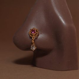 Unfazed Dangle Cz Nose Stud Piercing Jewelry