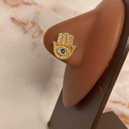 Hasma Eye Cubic Zirconia  Nose Stud Piercing