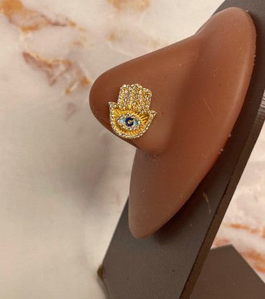 Hasma Eye Cubic Zirconia  Nose Stud Piercing