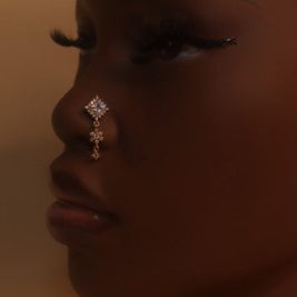 Natasha Square Flower Gem Nose Stud