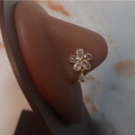 Esme Flower Cubic Zirconia Gem Nose Stud