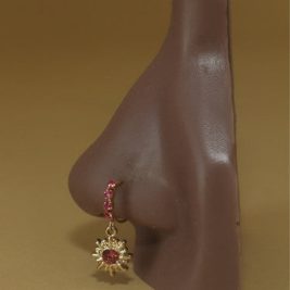 Dangle Fairytale Pink Gem Nose Hoop