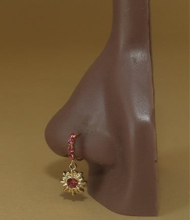 Dangle Fairytale Pink Gem Nose Hoop