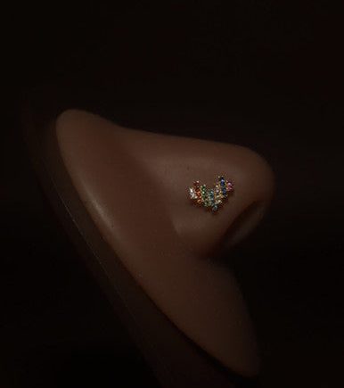 Colorful Heart Nose Stud Ring Piercing Jewelry