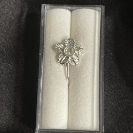 Silver Flower Wide Faux Nose Clip-On