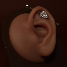 Heart Design Stainless Steel Industrial Barbell  Jewelry