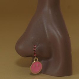 Dangle Pink Smiley Nose Hoop Piercing Jewelry
