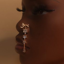 Bow Gems Nose Stud Piercing Jewelry 20G