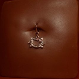 KITTY  OUTLINE Clip On Non Piercing Belly Button